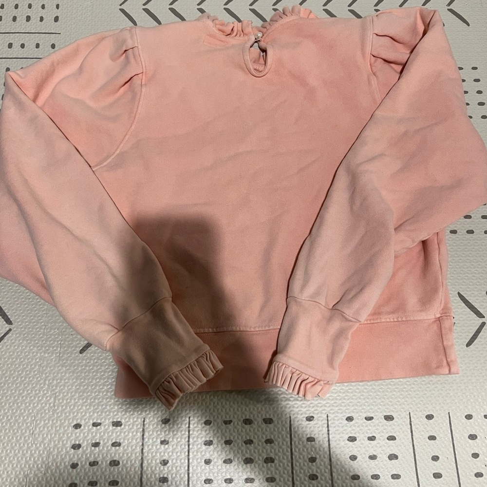 MOTHER Pink Ruffled Sweatshirt